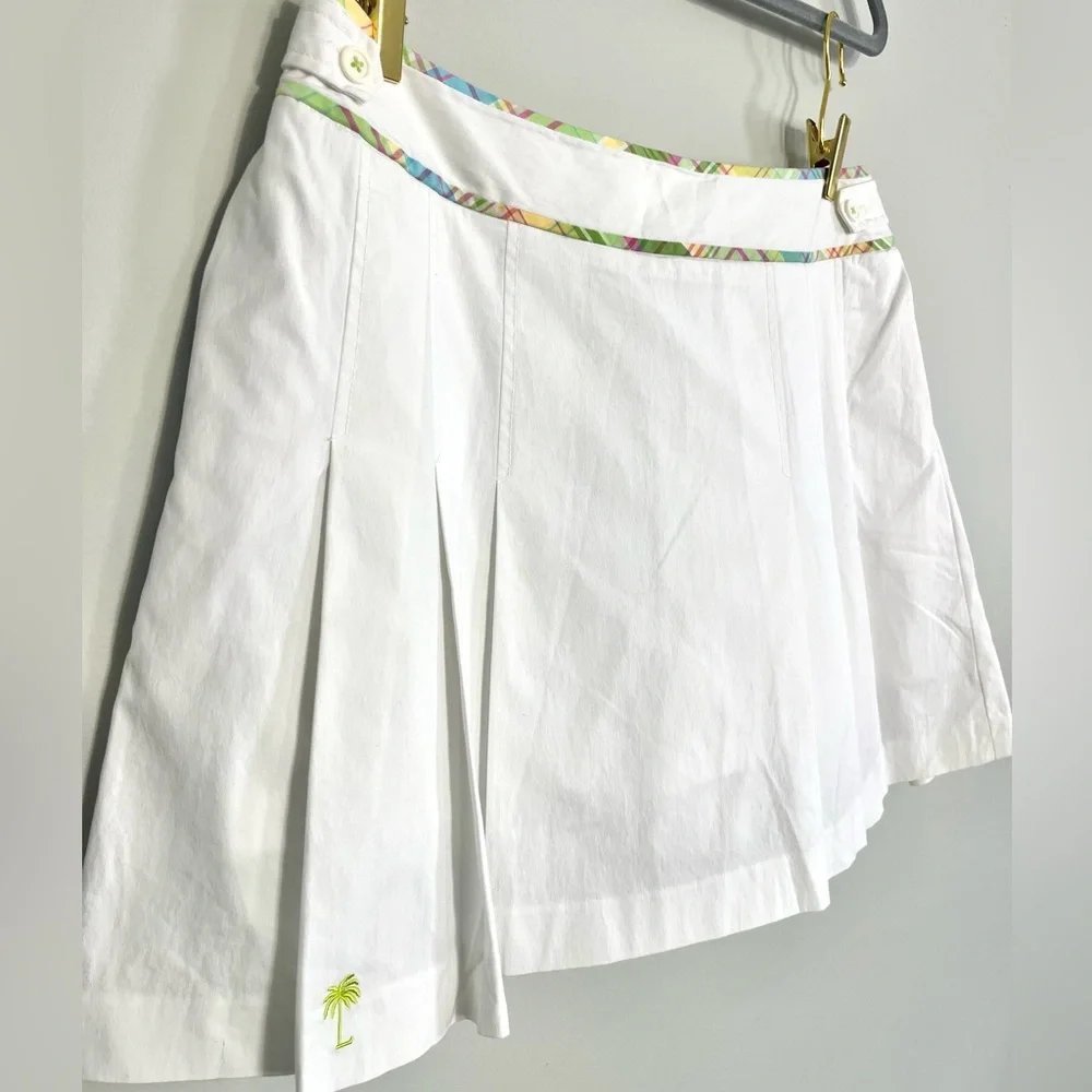 Vintage Lily Pulizter White Plaid Pleated Skort - Picture 2 of 5